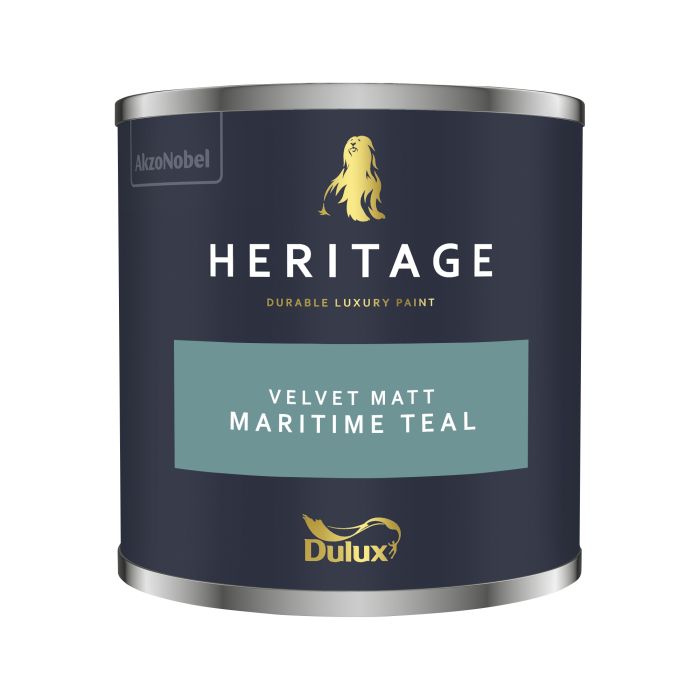 Dulux Heritage Maritime Blue 125ml water-based interior matt emulsion colour tester pot