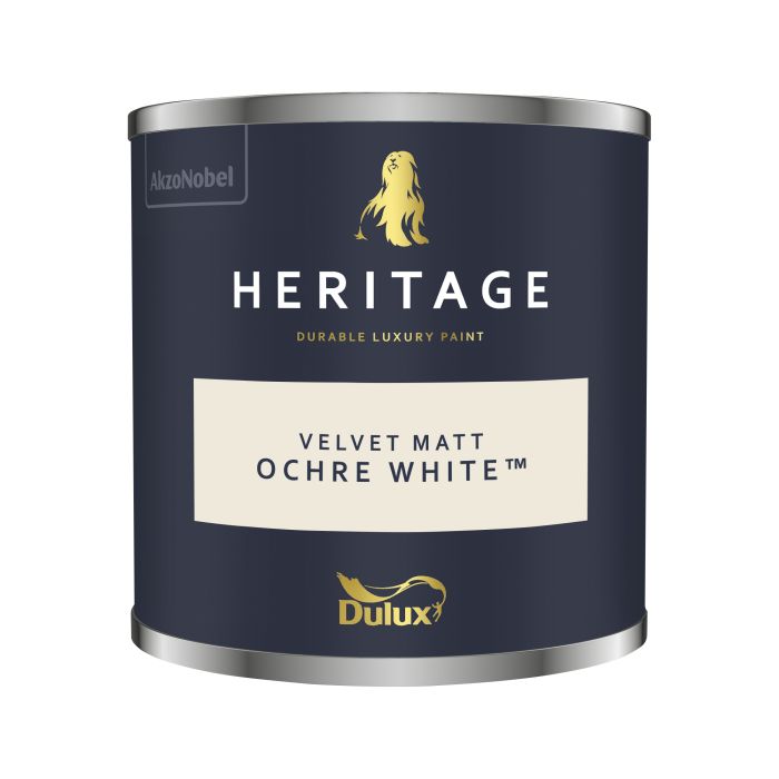 Dulux Heritage Ochre White 125ml luxury washable matt emulsion interior paint tester pot