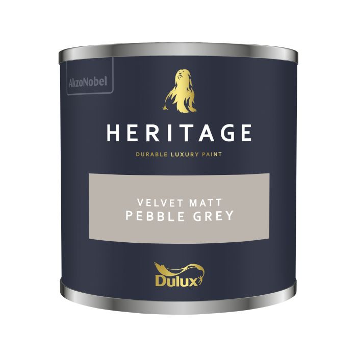 Dulux Heritage 125ml Pebble Grey interior matt emulsion paint tester pot