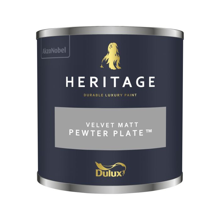Dulux Heritage Pewter Plate 125ml tester pot interior matt emulsion paint