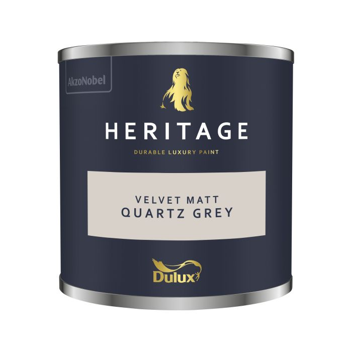 Dulux Heritage Quartz Grey 125ml matt emulsion interior paint tester pot