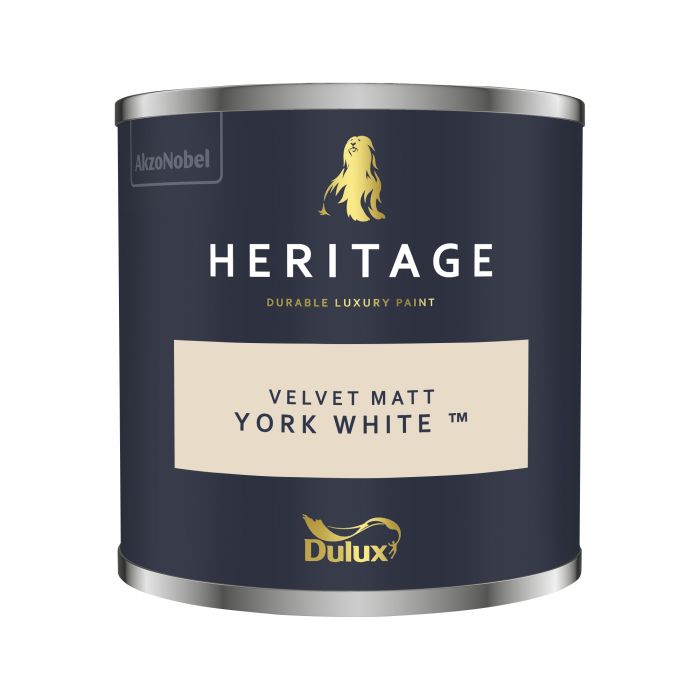 Dulux Heritage York White 125ml matt emulsion interior paint tester pot