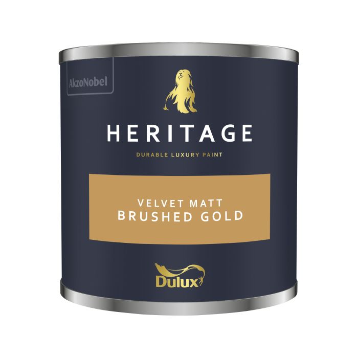 Dulux Heritage Brushed Gold 125ml Tester Pot matt emulsion paint