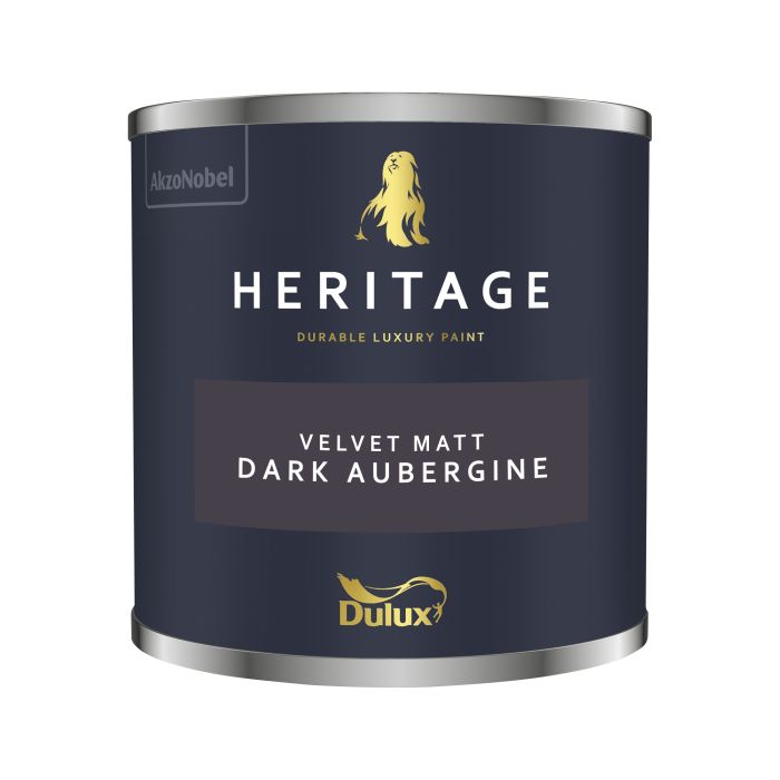 Dulux Heritage Dark Aubergine 125ml matt emulsion paint tester pot