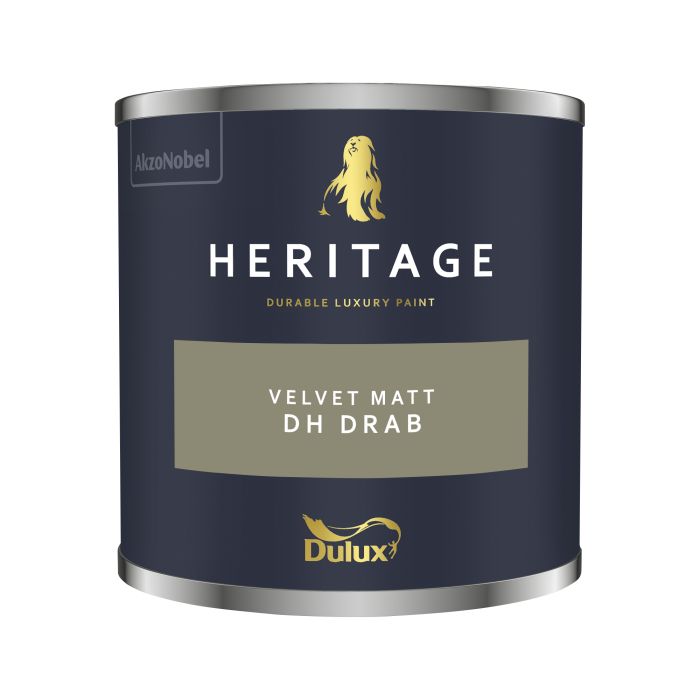 Dulux Heritage DH Drab 125ml interior matt emulsion paint tester pot