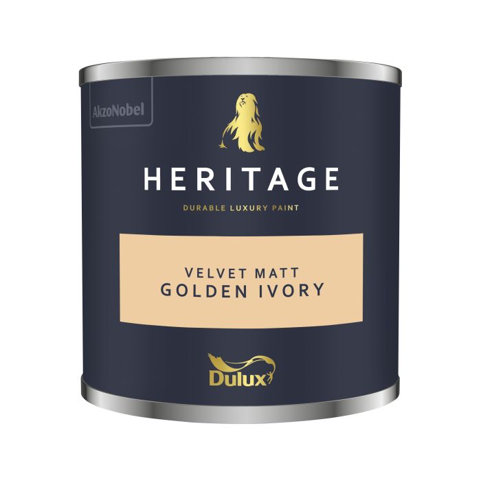 Dulux Heritage 125ml Golden Ivory matt emulsion interior paint tester pot