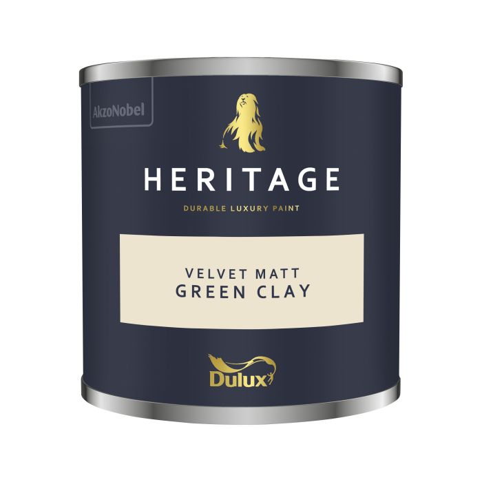 Dulux Heritage Green Clay 125ml interior paint tester pot in luxury washable matt emulsion
