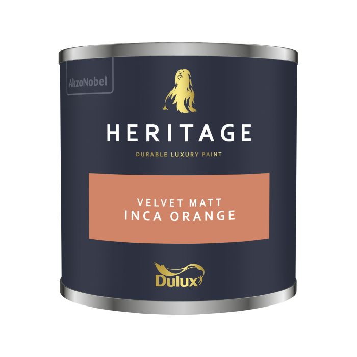 Dulux Heritage Inca Orange 125ml matt emulsion paint tester pot