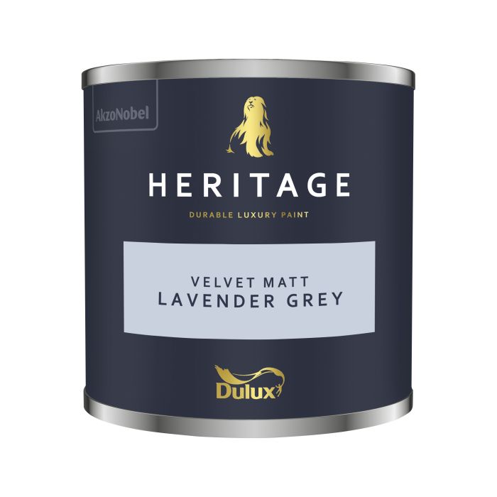 Dulux Heritage 125ml Lavender Grey interior matt emulsion paint tester pot