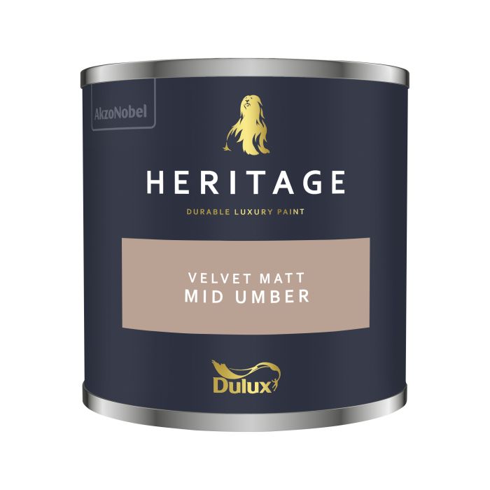 Dulux Heritage Mid Umber 125ml matt emulsion paint tester pot