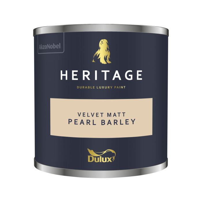 Dulux Heritage 125ml Pearl Barley matt emulsion tester pot for interior walls and ceilings