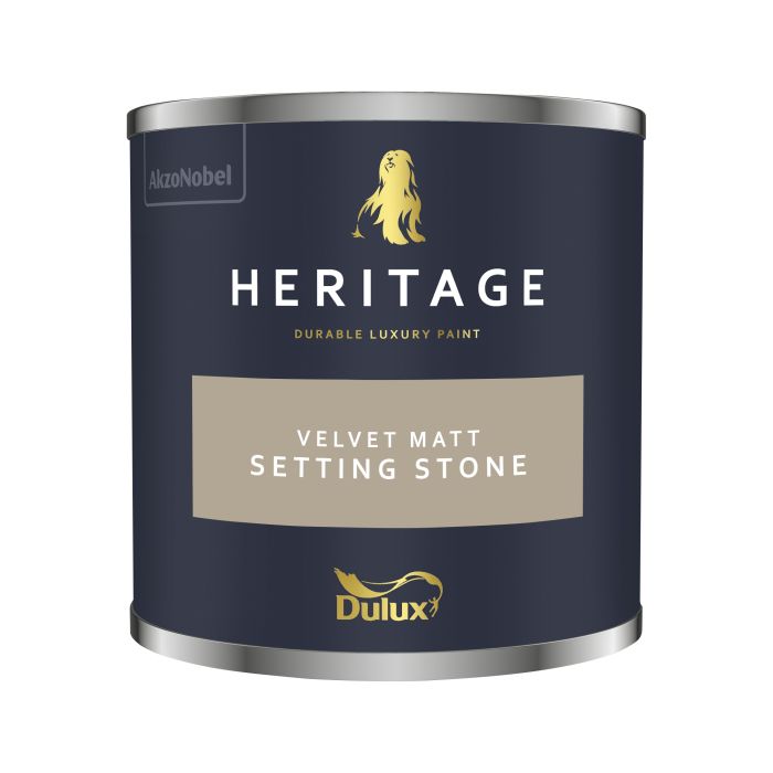 Dulux Heritage 125ml Setting Stone washable matt emulsion interior paint tester pot
