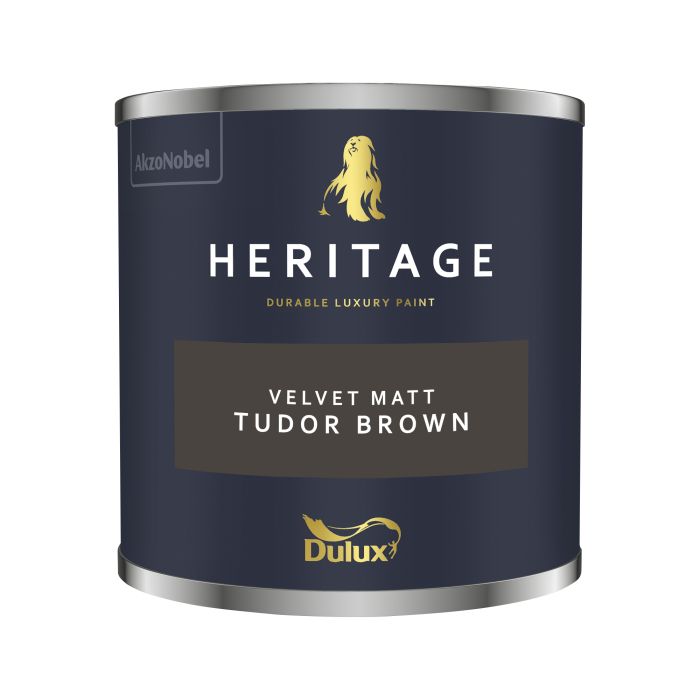 Dulux Heritage Tudor Brown 125ml interior matt emulsion paint tester pot