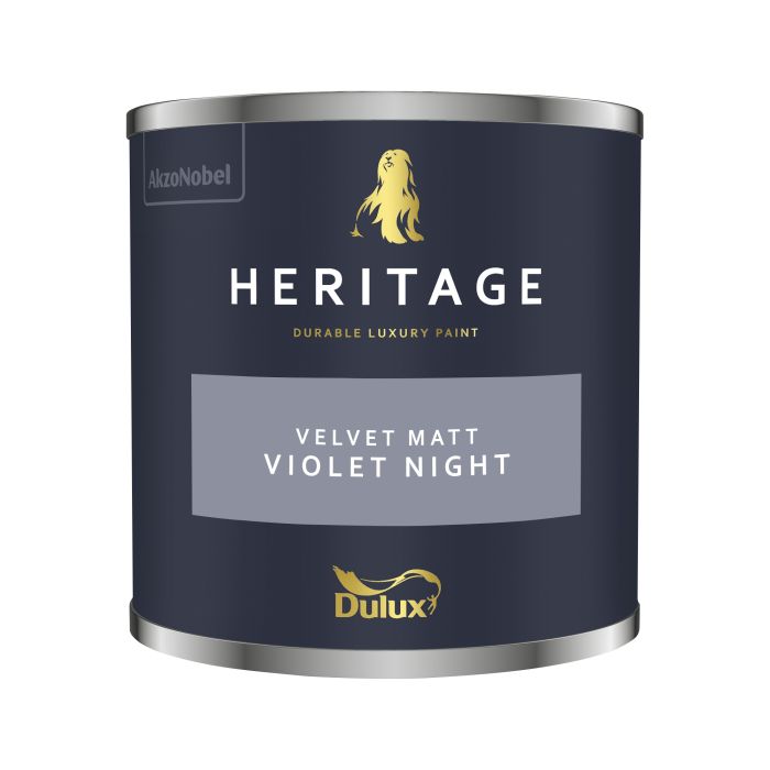 Dulux Heritage Violet Night 125ml interior matt emulsion paint tester pot