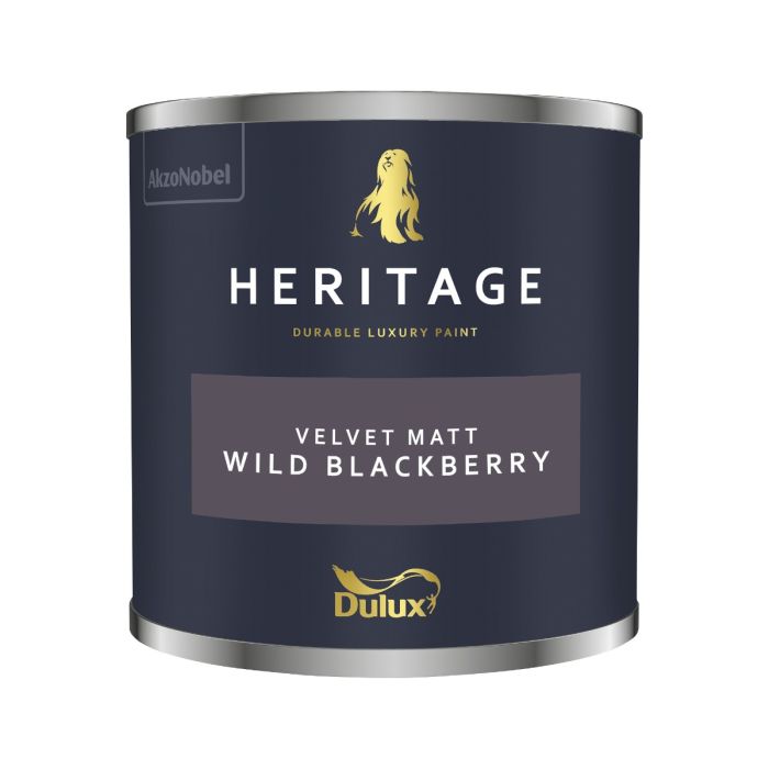Dulux Heritage Wild Blackberry 125ml interior paint tester pot in luxury washable matt emulsion