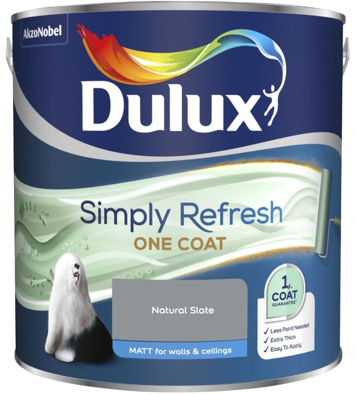 Dulux Simply Refresh 2.5L Natural Slate One Coat Matt Emulsion Paint