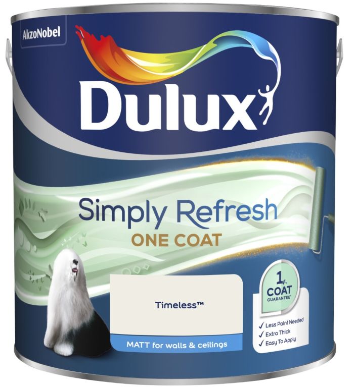 Dulux Simply Refresh One Coat Matt Emulsion Paint in Timeless, 2.5L