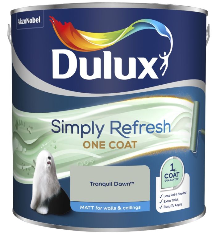 Dulux Simply Refresh One Coat Matt Emulsion Paint in Tranquil Dawn, 2.5L