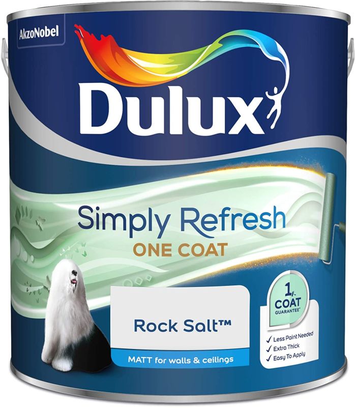 Dulux Simply Refresh One Coat Matt Emulsion Paint in Rock Salt, 2.5L