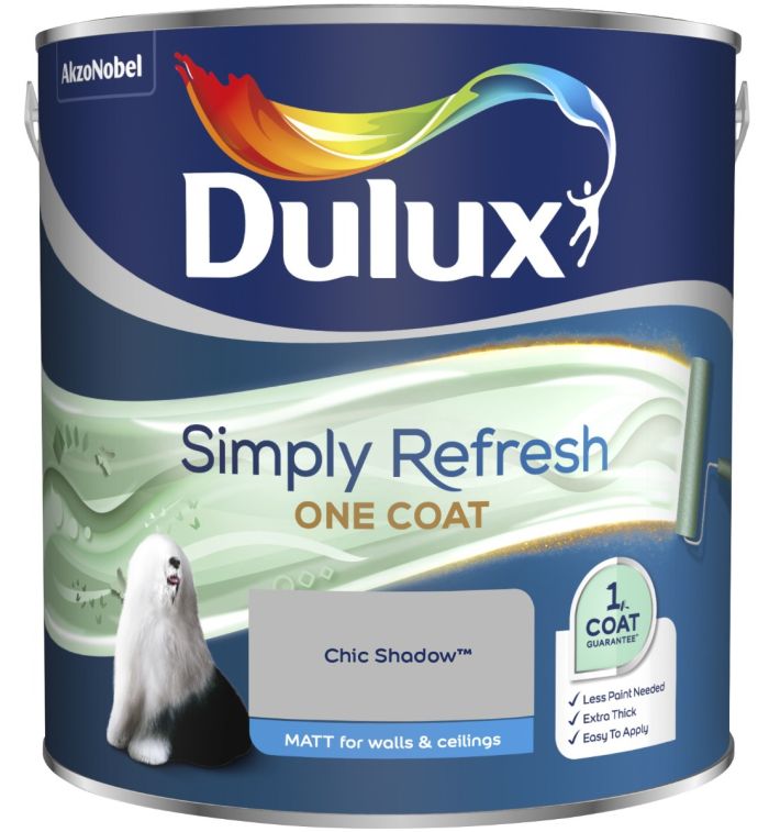 Dulux Simply Refresh One Coat Matt Emulsion Paint in Chic Shadow, 2.5L