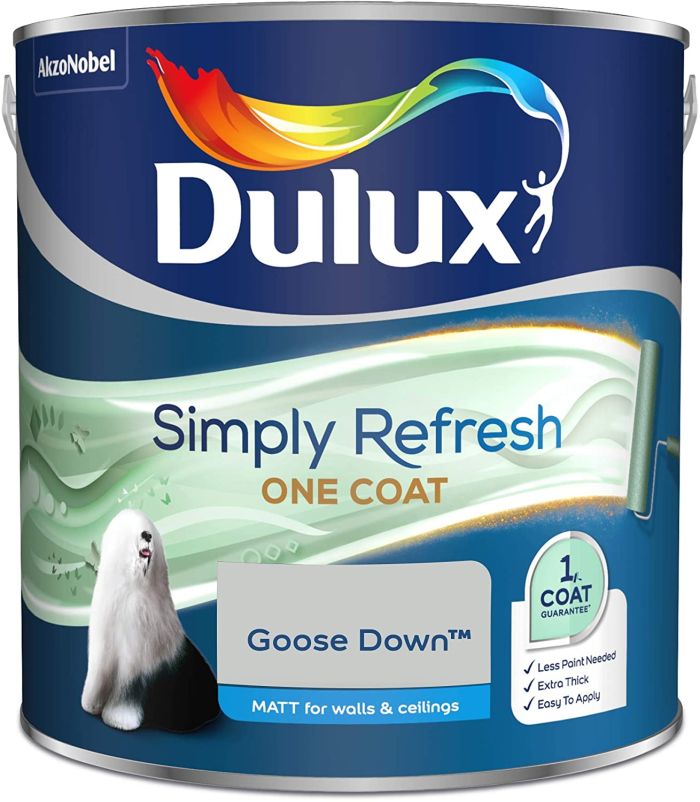 Dulux Simply Refresh One Coat Matt Emulsion Paint in Goose Down, 2.5L tin