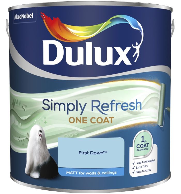 Dulux Simply Refresh One Coat Matt Emulsion Paint in First Dawn, 2.5L