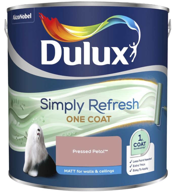 Dulux Simply Refresh One Coat Matt Emulsion Paint Pressed Petal 2.5L