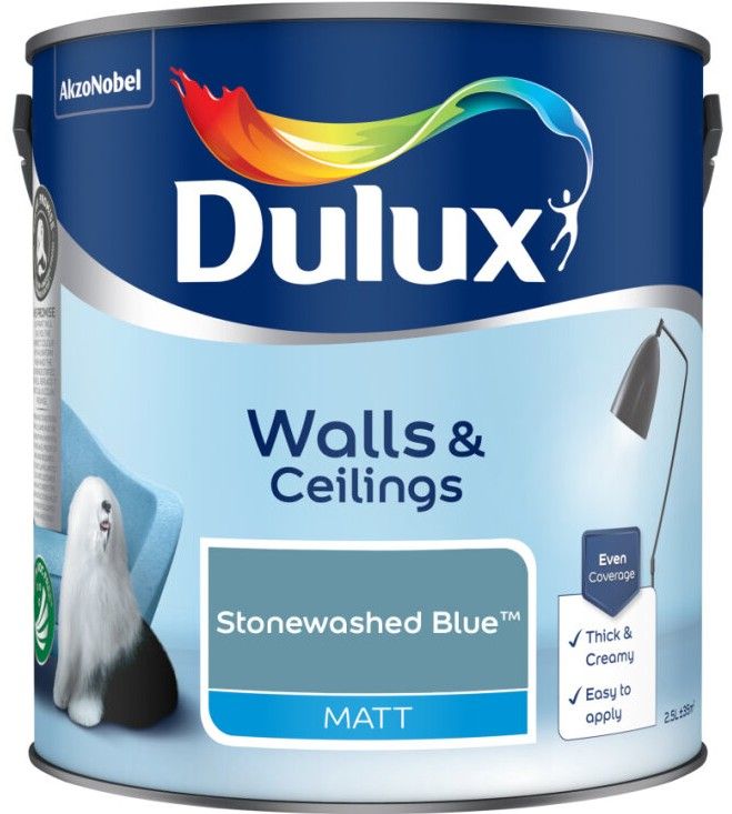 Dulux Matt Emulsion Paint Stonewashed Blue 2.5L