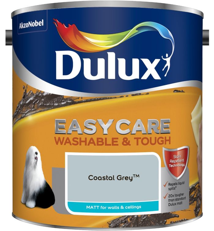 Dulux Easycare Washable & Tough Matt Emulsion Coastal Grey 2.5L tin