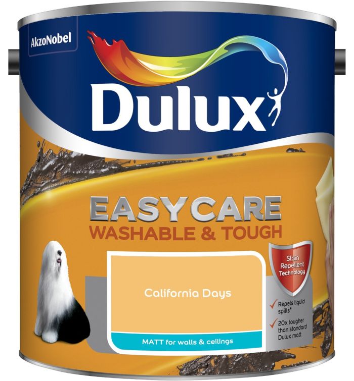 Dulux Easycare Washable and Tough Matt Emulsion California Days 2.5L paint tin