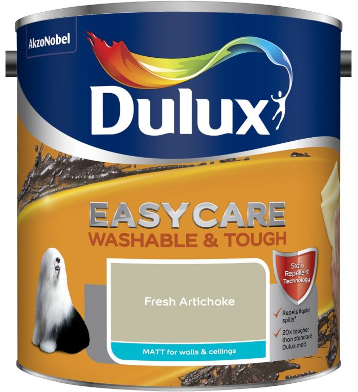 Dulux Easycare Washable and Tough Matt Emulsion Fresh Artichoke 2.5L