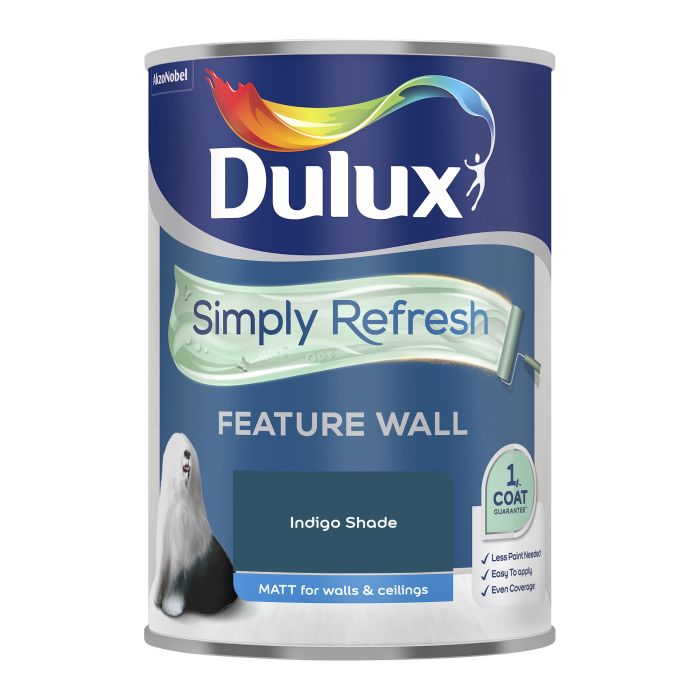 Dulux Simply Refresh Feature Wall Matt Paint in Indigo, 1.25L
