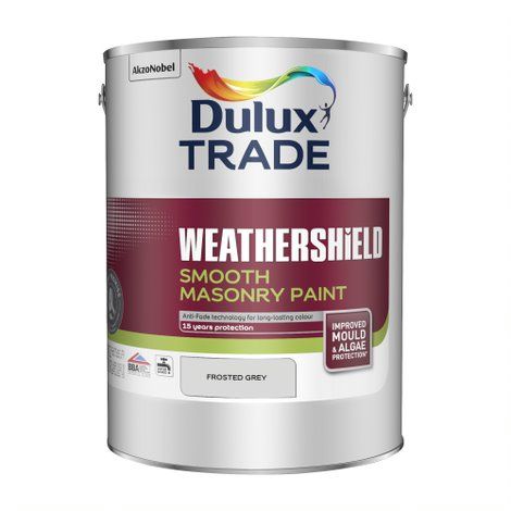 Dulux Trade Weathershield Smooth Masonry Paint in Frosted Grey, 5L