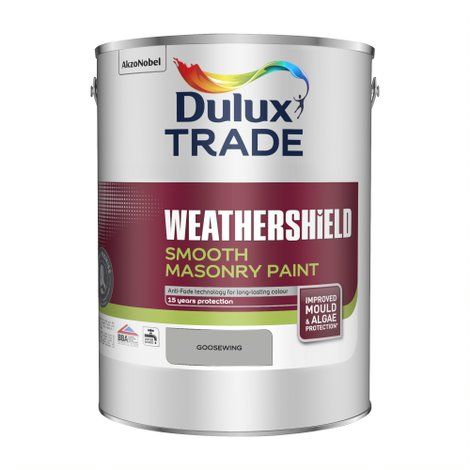 Dulux Trade Weathershield Smooth Masonry Paint - Goosewing - 5L
