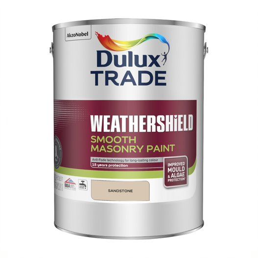 Dulux Trade Weathershield Smooth Masonry Paint in Sandstone, 5L