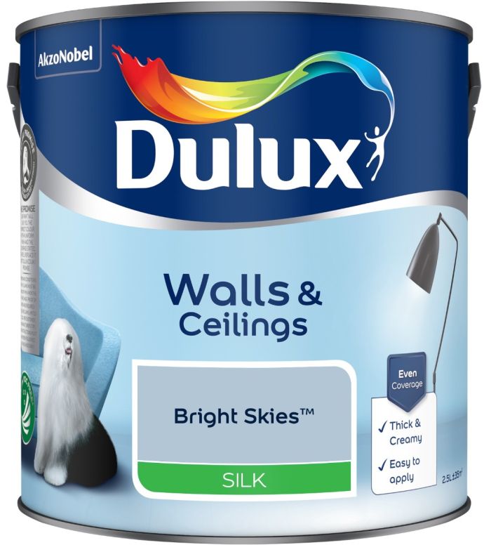 Dulux Bright Skies Silk Emulsion Paint 2.5L tin