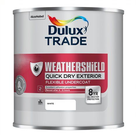 Dulux Trade Weathershield Quick Dry Exterior Flexible Undercoat 1L water-based paint