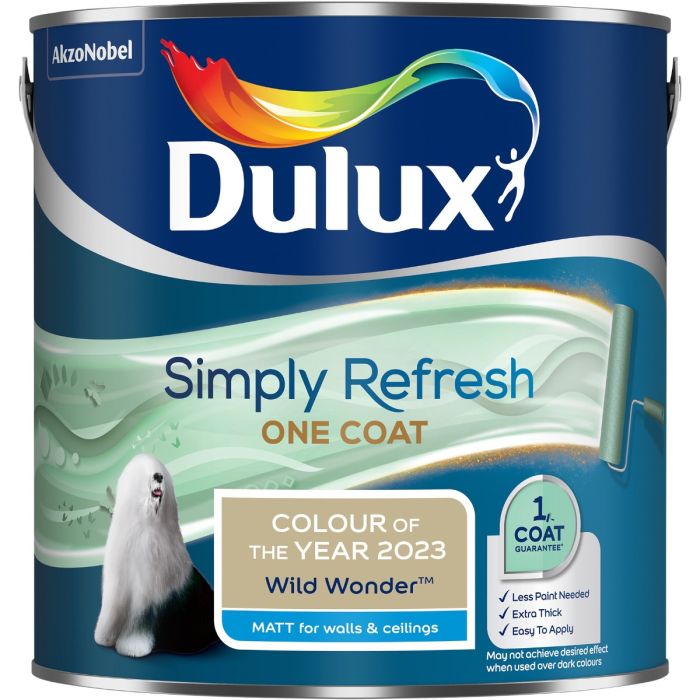 Dulux Simply Refresh One Coat Matt Emulsion Paint in Wild Wonder, 2.5L