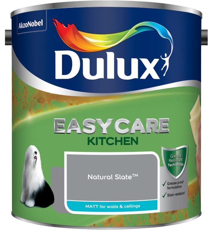 Dulux Easycare Kitchen Matt Emulsion Paint Natural Slate 2.5L tin