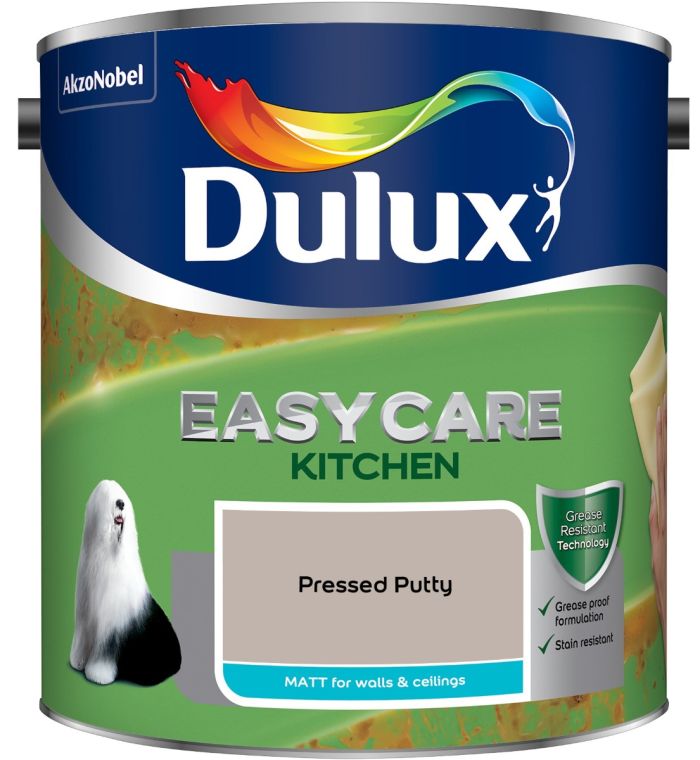 Dulux Easycare Kitchen Matt Emulsion Paint in Pressed Putty, 2.5L