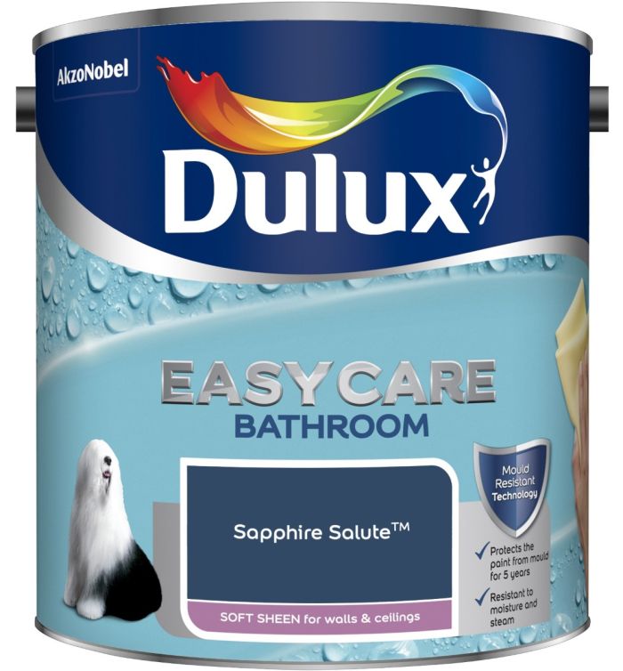 Dulux Easycare Bathroom Soft Sheen Paint Sapphire Salute 2.5L tin