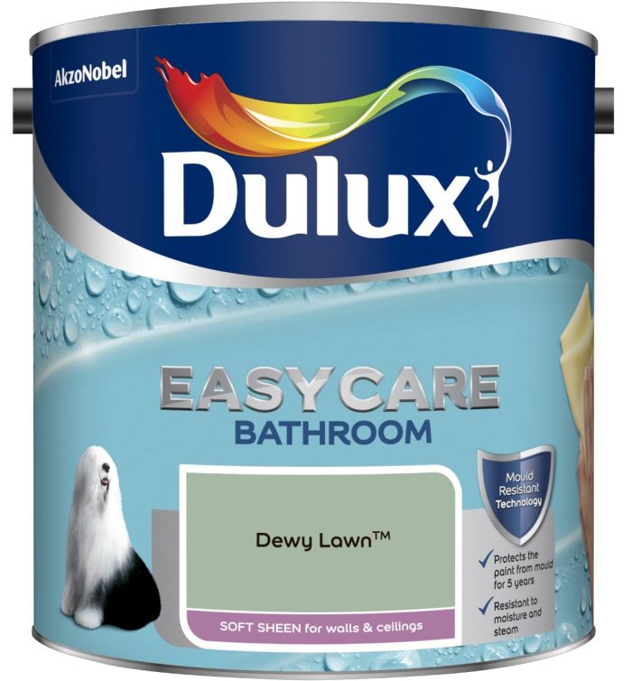 Dulux Easycare Bathroom Soft Sheen Emulsion in Dewy Lawn, 2.5L tin