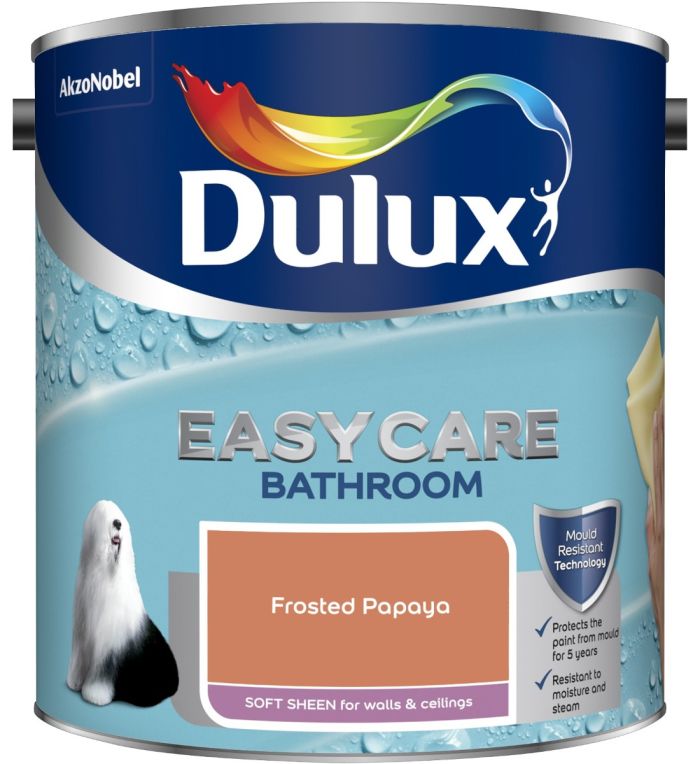 Dulux Easycare Bathroom Soft Sheen Paint in Frosted Papaya, 2.5L