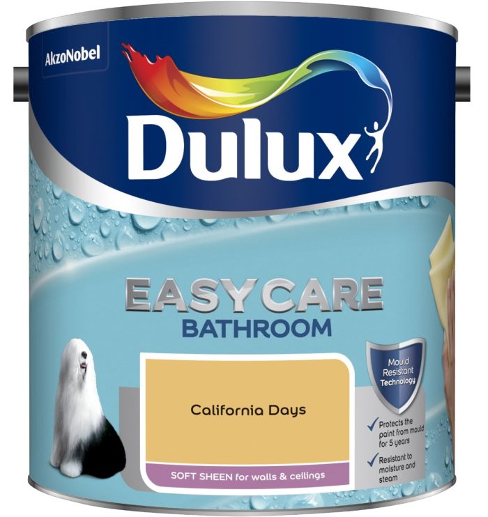 Dulux Easycare Bathroom Soft Sheen Emulsion California Days 2.5L paint tin