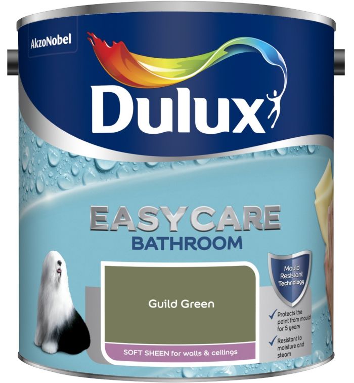 Dulux Easycare Bathroom Soft Sheen Paint in Guild Green, 2.5L