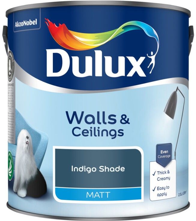 Dulux Matt Emulsion Paint in Indigo Shade, 2.5L tin