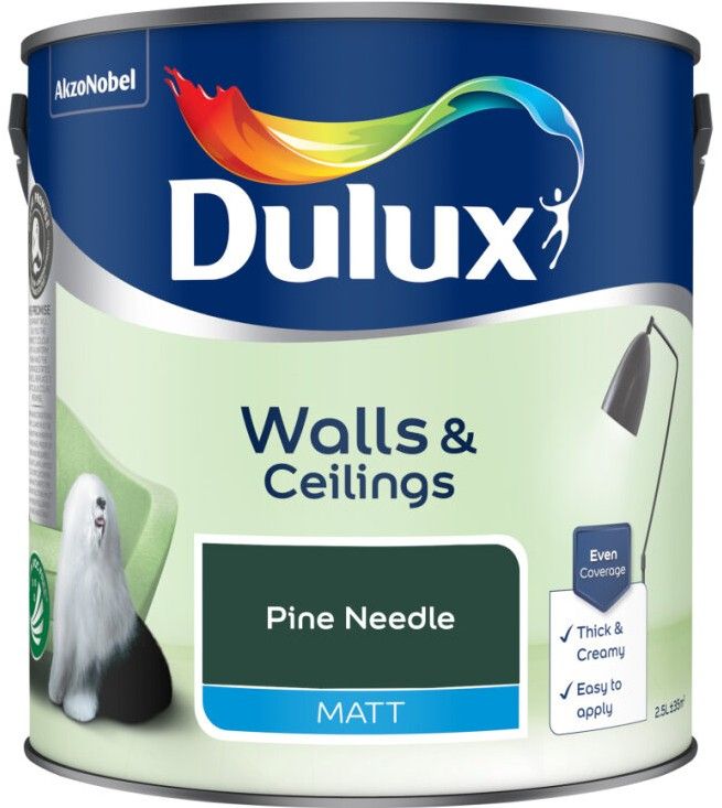 Dulux Matt Emulsion Paint in Pine Needle, 2.5L tin