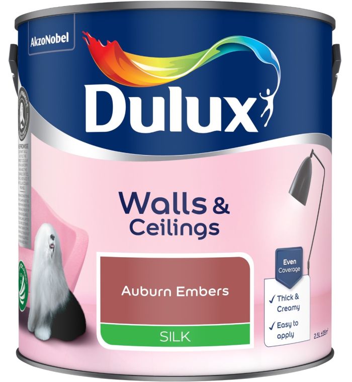 Dulux 2.5L Auburn Embers Silk Emulsion Paint tin