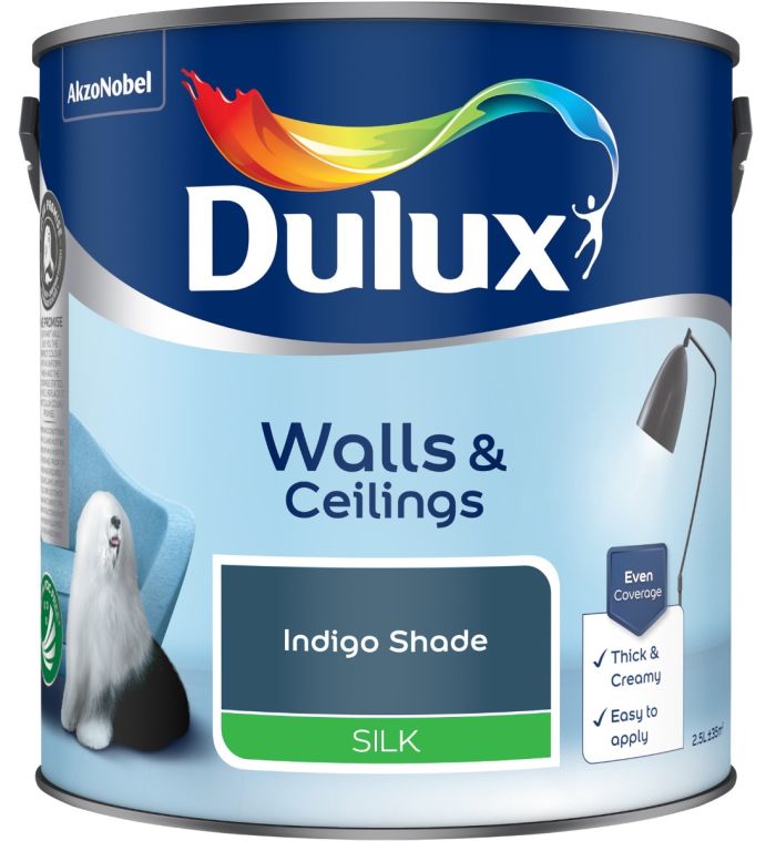 Dulux Silk Emulsion Paint Indigo Shade 2.5L tin