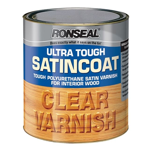 Ronseal Ultra Tough Satincoat Varnish Clear Satin 2.5L tin